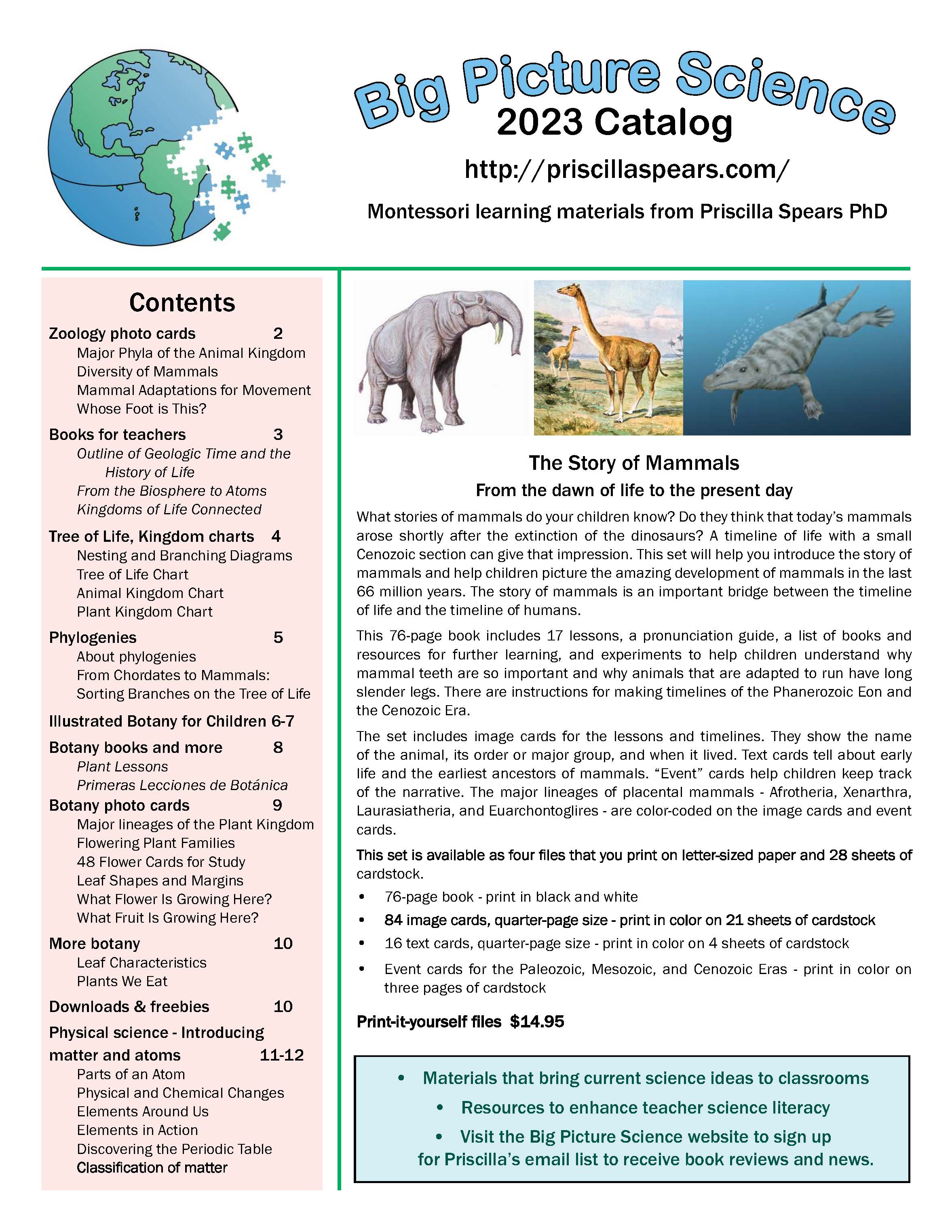 Current Catalog for Big Picture Science